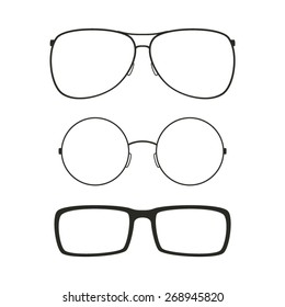 Glasses isolated set. 