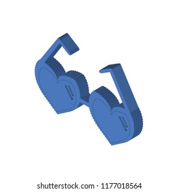 Glasses isometric left top view 3D icon