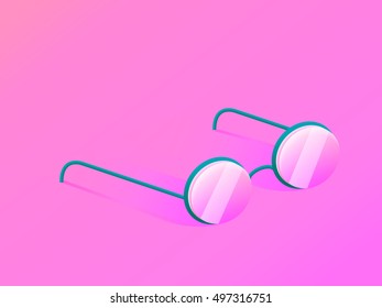 Glasses isometric vector minimal illustration