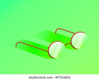 Glasses isometric vector minimal illustration