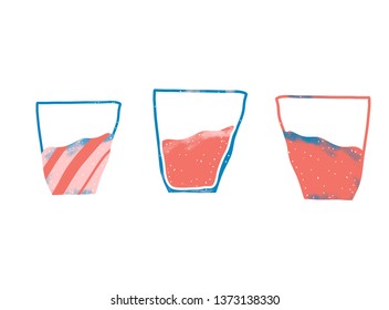 Glasses of juice isolated. Vector concept illustration.