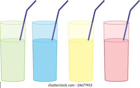 Glasses of juice (Vector)