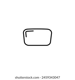 Glasses lens icon. The glass part of the glasses with a lens without a frame and rimless. Vector on white background. 