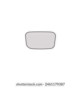 Glasses lens icon. The glass part of the glasses with a lens without a frame and rimless. Vector on white background. 