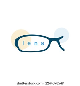 Glasses Lens logo design vector illustration white background