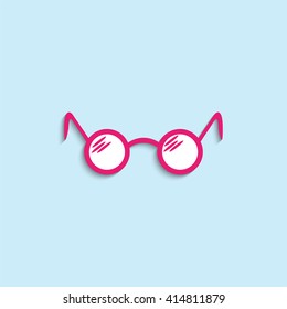 Glasses with lenses. Vector icon.