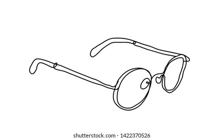 glasses, line drawing style, vector design