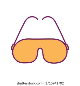 Glasses line and fill style icon design, Fashion style accessory eyesight optical lens view modern sight and eye theme Vector illustration