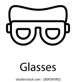 glasses line icon, black out line vector design