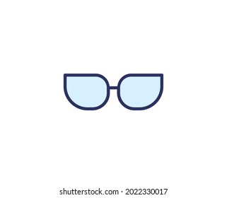 Brillenzeilensymbol. Hochwertiges Umrisssymbol für Webdesign oder mobile App. Leuchtendes Zeichen für Design-Logo. Farbumriss-Piktogramm auf weißem Hintergrund