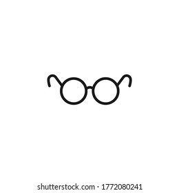 glasses line icon on white background