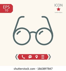 glasses line icon, outline vector illustration.