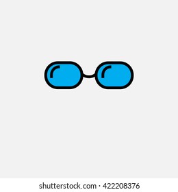 glasses line icon, outline vector logo illustration, filled color linear pictogram isolated on white