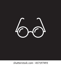 glasses line icon, outline vector logo, linear pictogram isolated on black, pixel perfect illustration