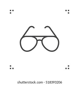 Glasses line icon, outline vector sign, linear pictogram isolated on white. logo illustration