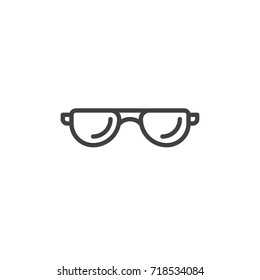Glasses line icon, outline vector sign, linear style pictogram isolated on white. Symbol, logo illustration. Editable stroke