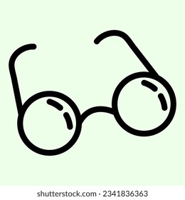 Glasses line icon. Round retro eyeglasses outline style pictogram on white background. Optical spectacles for education, studying and reading mobile concept web design. Vector graphics.