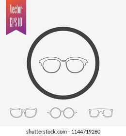 glasses line icon vector, illustration