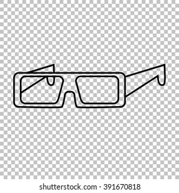 Glasses line vector icon on transparent background
