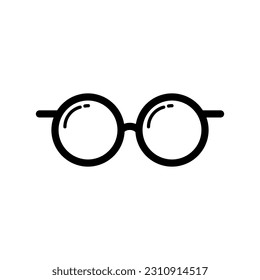 Glasses Lineal Icon Symbol Vector. Black Outline Glasses Icon