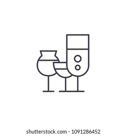 Glasses linear icon concept. Glasses line vector sign, symbol, illustration.