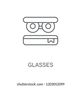 Glasses linear icon. Glasses concept stroke symbol design. Thin graphic elements vector illustration, outline pattern on a white background, eps 10.