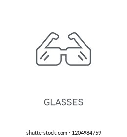 Glasses linear icon. Glasses concept stroke symbol design. Thin graphic elements vector illustration, outline pattern on a white background, eps 10.