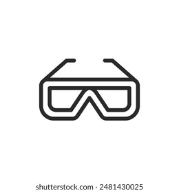 Glasses, linear style icon. Eye protection. Editable stroke width