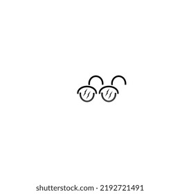 Glasses Logo Black Flat Vector