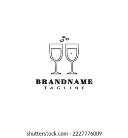 glasses logo cartoon template cute icon modern isolated vector illustration