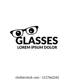 glasses logo concept. glasses and squint eye.