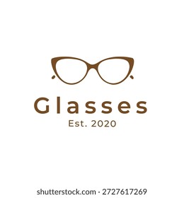 Design de logotipo de óculos com equipamentos de visão e data de estabelecimento