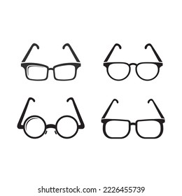 Glasses logo design vector icon 