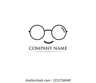 Glasses Logo Design vector illustrator