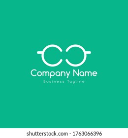 glasses logo design vector template icon