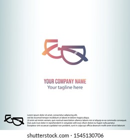 Glasses logo, with gradient color, Vector