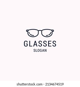 Glasses logo icon flat design template