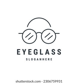 glasses logo icon vector line style .