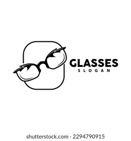 Glasses Logo, Optic Fashion Vector, Icon Illustration Template Simple Design