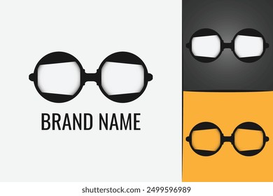 Glasses logo for optics store. Eyeglass logo. eyeglasses creative spectacles logo. Optical lens logo sunglasses