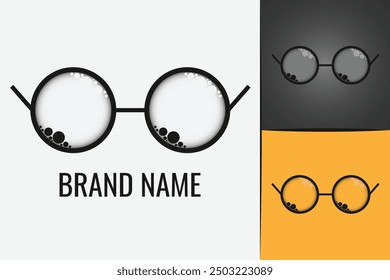 Logotipo de gafas para tienda de óptica. Logotipo de las gafas. Gafas creativas logo de las gafas. Gafas de sol con logo de lente óptica
