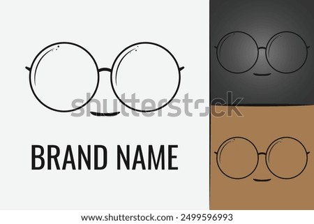 Glasses logo for optics store. Eyeglass logo. eyeglasses creative spectacles logo. Optical lens logo sunglasses