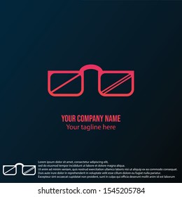 Glasses logo, slang variation form, Vector.Eps 10