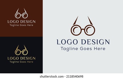 glasses logo. sunglasses, eyeglasses shop logo template vector illustration design