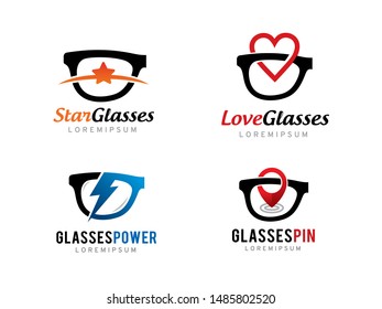 Glasses logo symbol or icon template