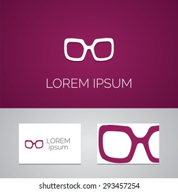 glasses logo template icon design elements with business card