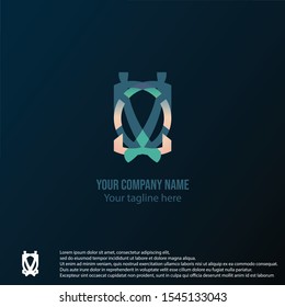 Glasses logo, textured, Vector.Eps 10