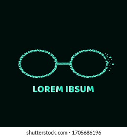 Vektorillustration des Glaslogos. Modern und professionell. Das angesagte intelligente Symbol für Webdesign oder Knopfdruck auf die mobile App