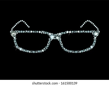 Glasses made of shiny gems