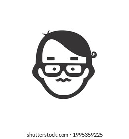 Glasses man logo  Clever man mascot logo  clever club  school  logo template